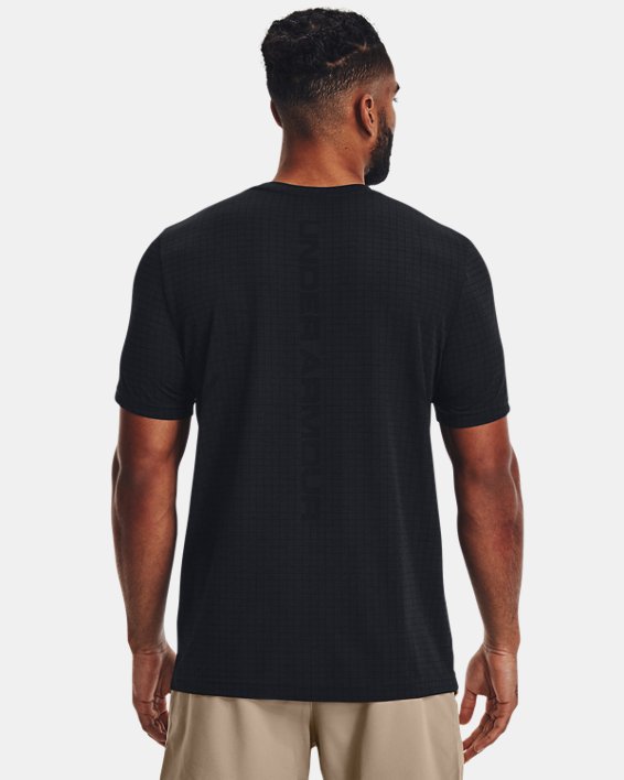 Men's UA Seamless Grid Short Sleeve in Black image number 1